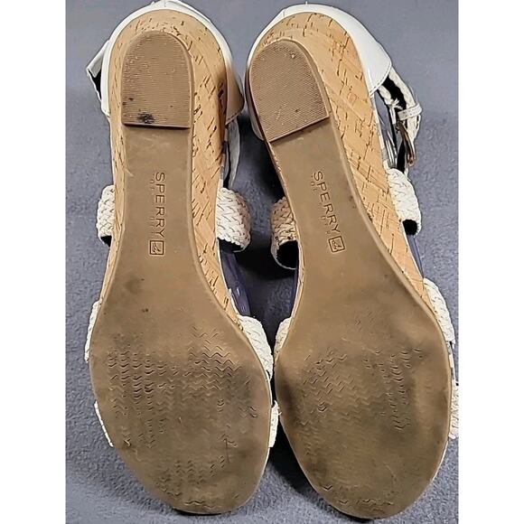 Sperry Top-Sider Alvina Ivory Wedge Espadrille Sandals ⛵ Summer Chic Size 10M - Picture 7 of 8